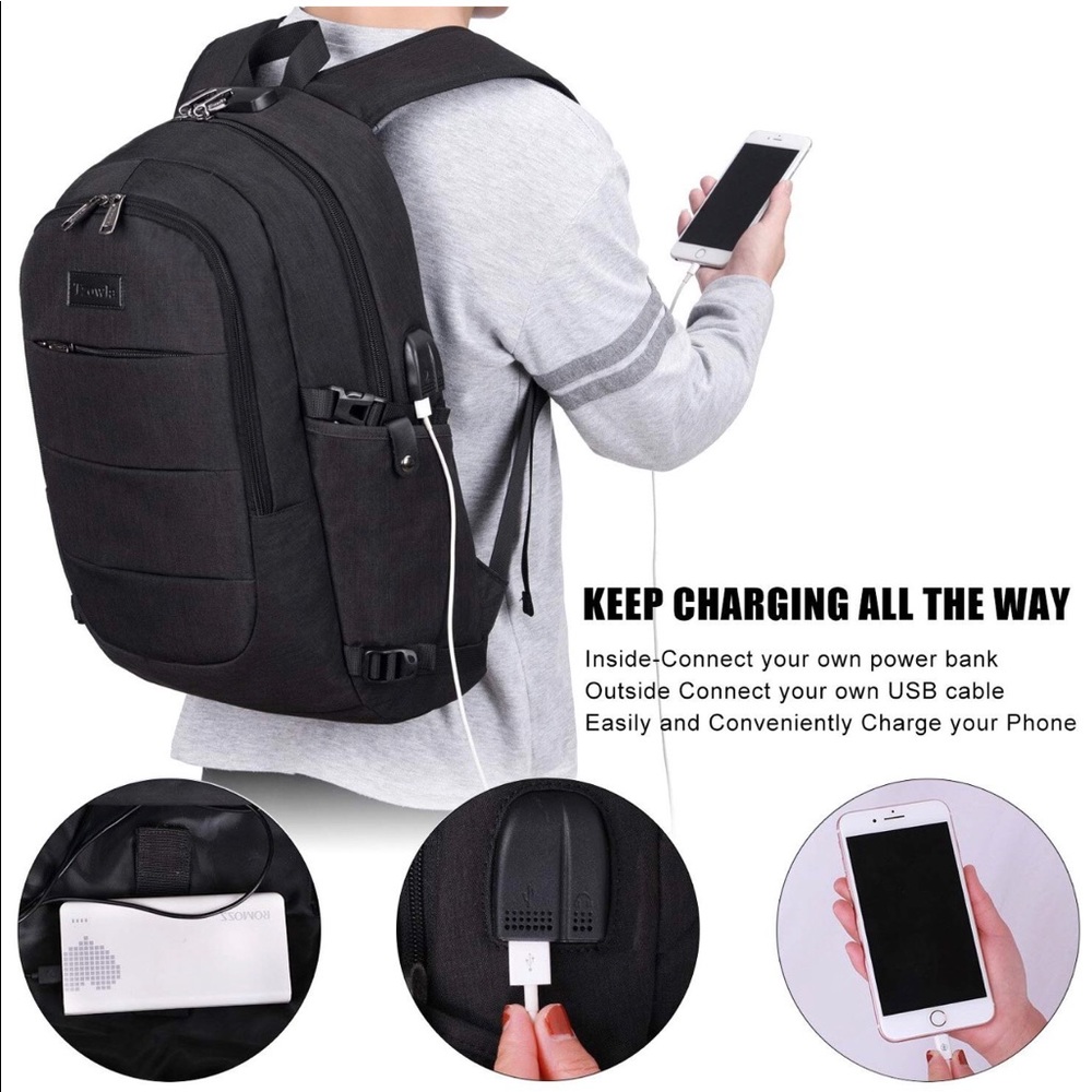 Travel Laptop Backpack Water Resistant Anti-Theft - Picture 5 of 8